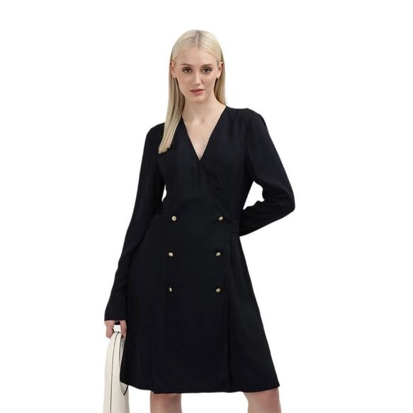 New! Tommy Hilfiger Navy Blue Wrap Dress Sz XS - Picture 1 of 8
